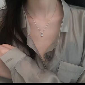 Solitaire Sterling Silver Necklace.